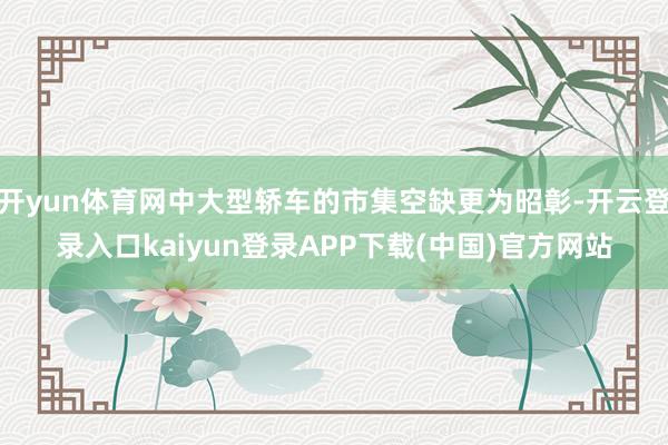 开yun体育网中大型轿车的市集空缺更为昭彰-开云登录入口kaiyun登录APP下载(中国)官方网站