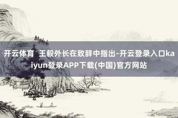 开云体育  王毅外长在致辞中指出-开云登录入口kaiyun登录APP下载(中国)官方网站