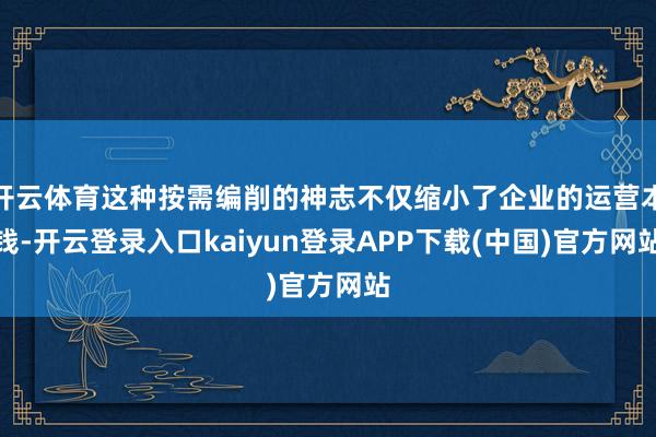 开云体育这种按需编削的神志不仅缩小了企业的运营本钱-开云登录入口kaiyun登录APP下载(中国)官方网站