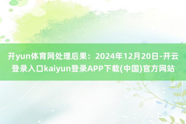 开yun体育网处理后果：2024年12月20日-开云登录入口kaiyun登录APP下载(中国)官方网站